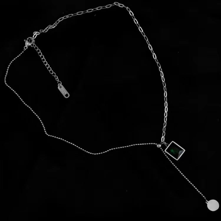 Collana a catenina in acciaio al titanio geometrica minimalista da donna con finitura placcata