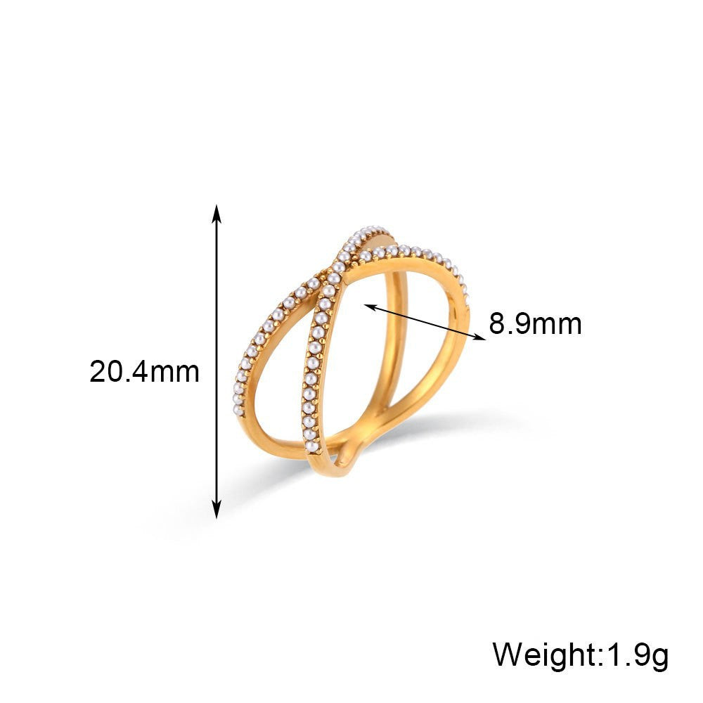 Minimalist Geometric Pearl Pendant Necklace and Bracelet Set in Titanium Steel with Plated Finish for Women
