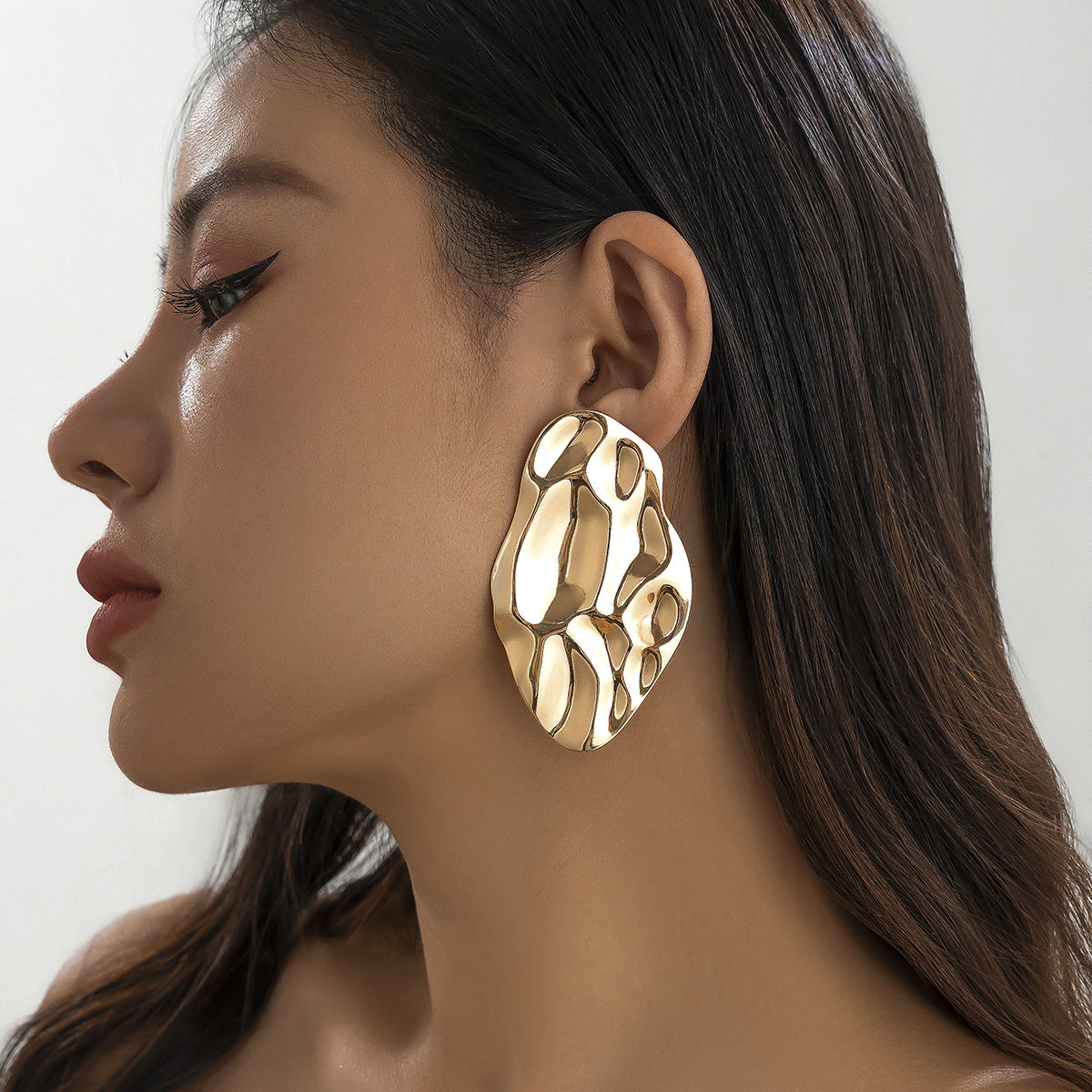 Geometric Round Plated Iron Earrings for Women