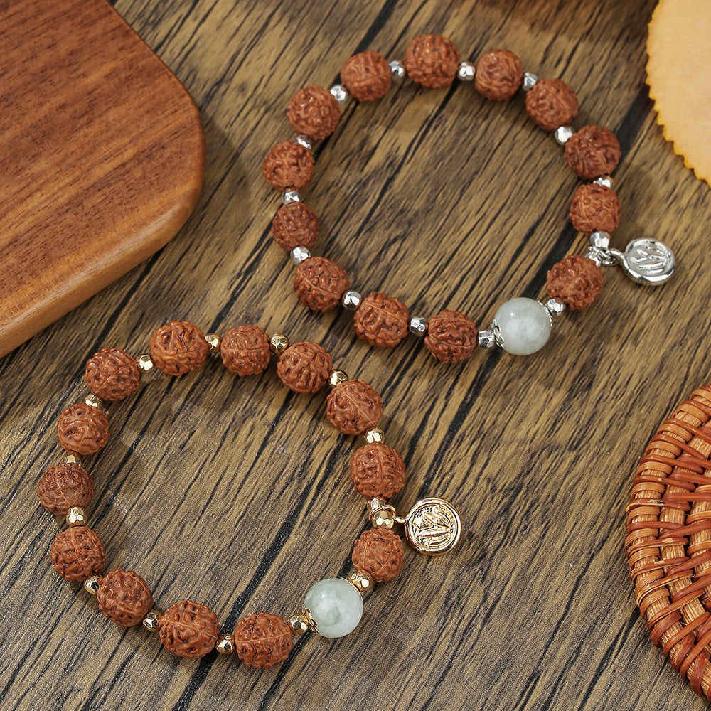 Geometric Round Wood Beaded Bracelet DIY Charm Bar Unisex