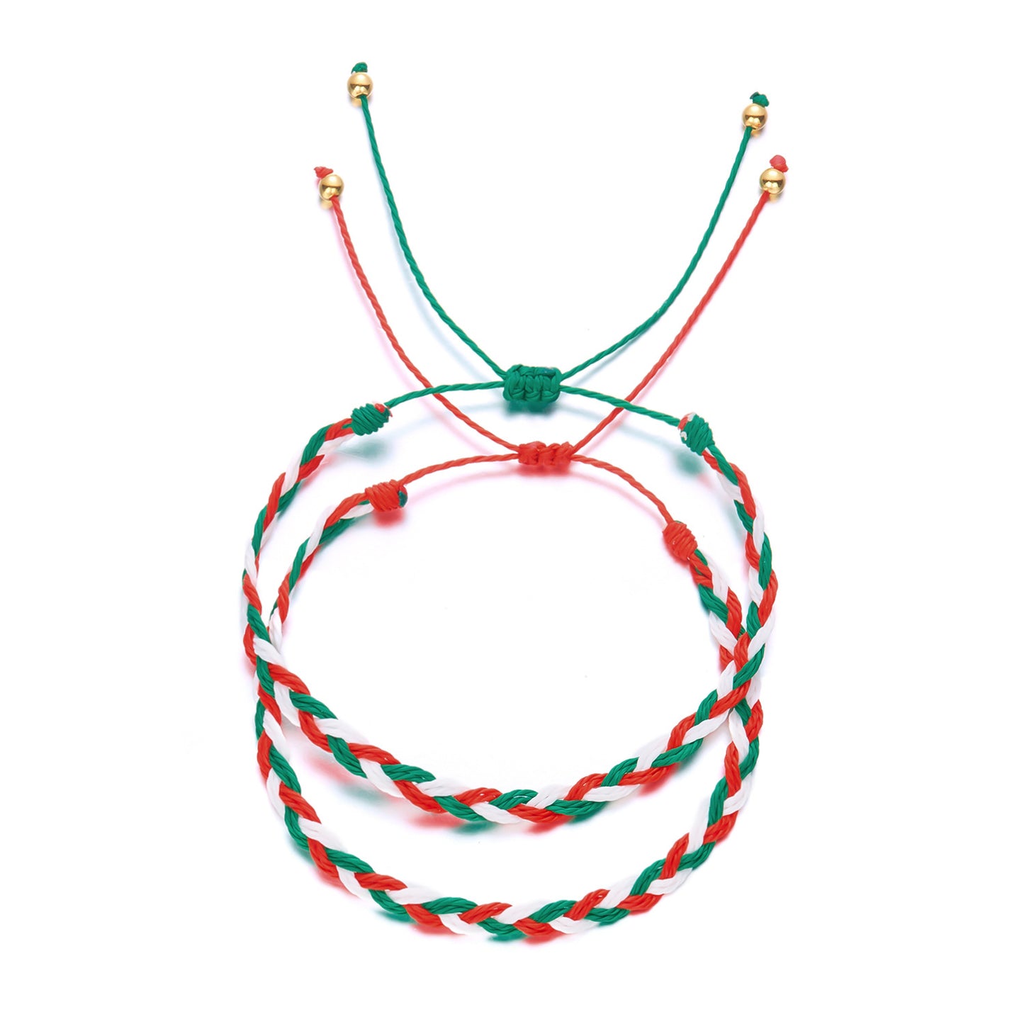 Christmas-Themed Handcrafted Alloy Bracelet Set with Snowflake Santa Tree Bell and Wreath Beads for Women