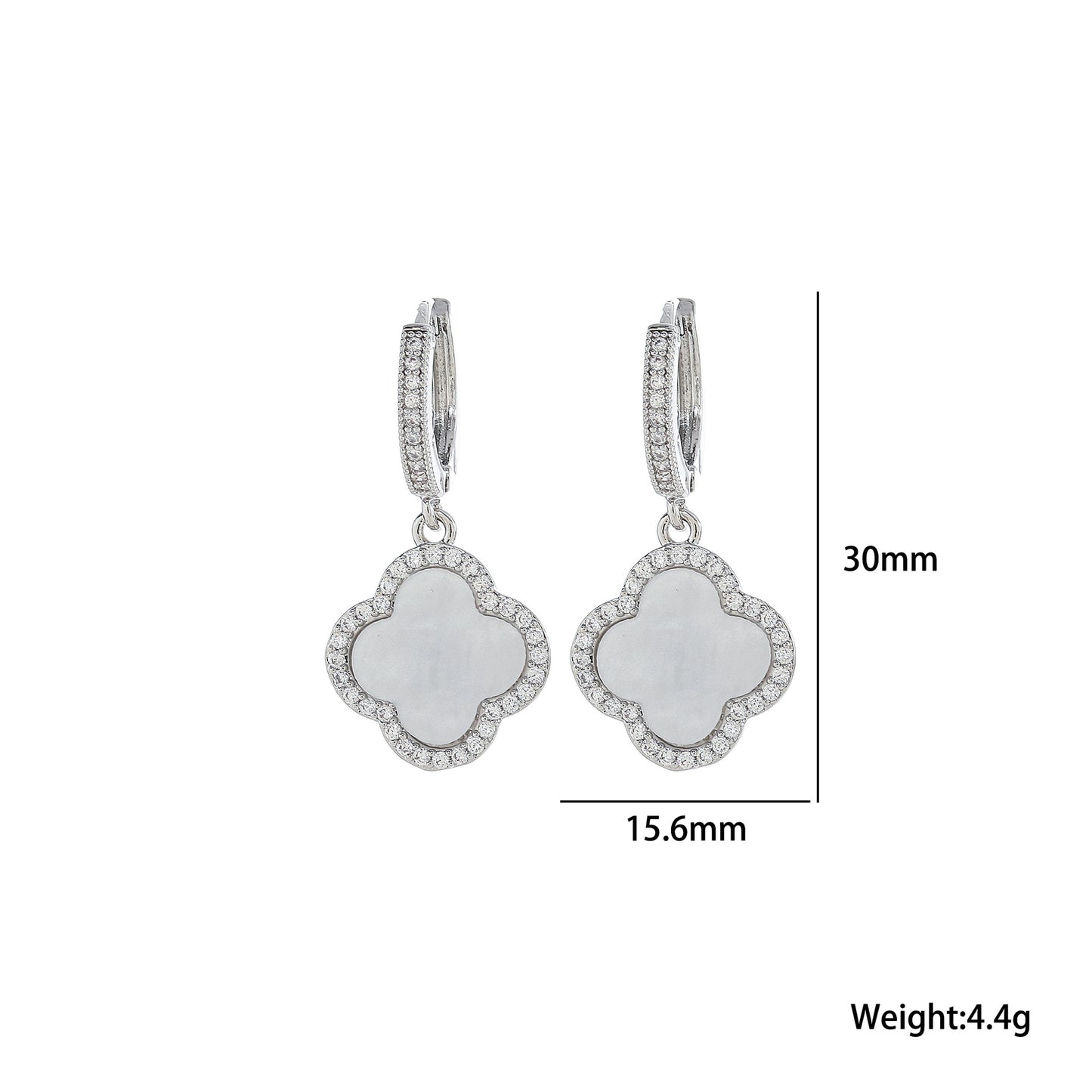 Minimalist Clover-Shaped Titanium Steel Earrings with Electroplated Finish for Women