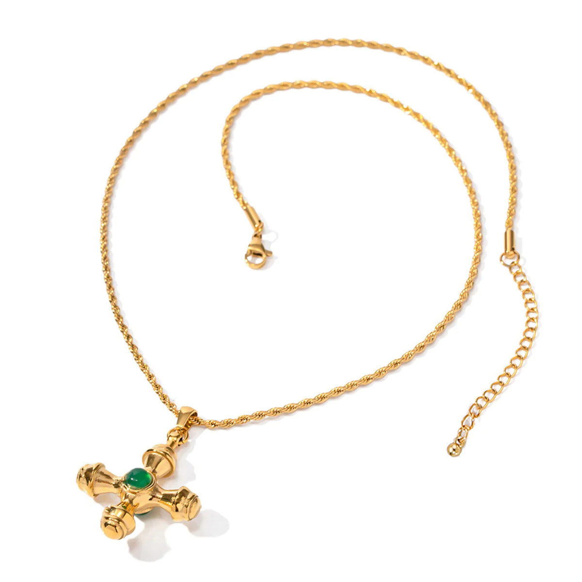 Collana Pendente a Croce Geometrica Stile Palazzo Vintage da Donna con Costruzione in Lega e Finitura Elettroplaccata