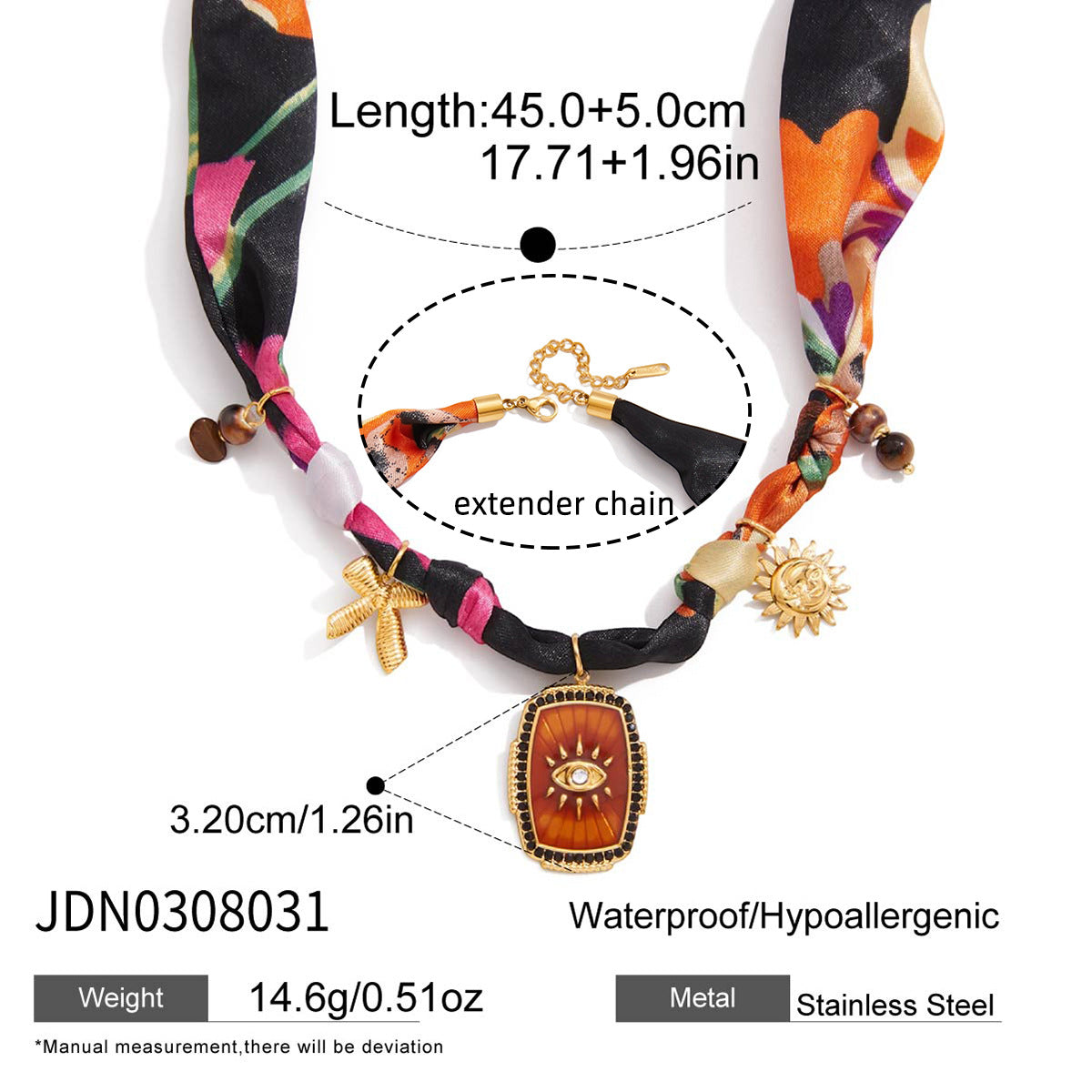 Collana con ciondolo geometrico in acciaio inossidabile da donna con ciondolo in acciaio al titanio e finitura placcata, accento stampa leopardata, abbigliamento da ufficio alla moda