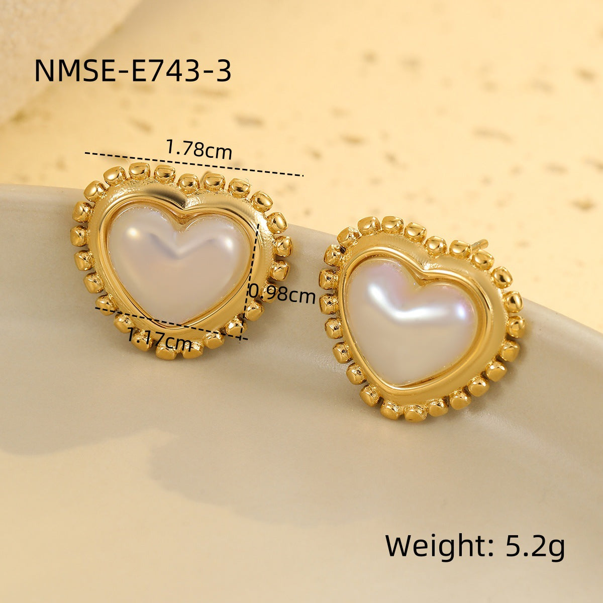 Fashion Minimalist Heart-Shaped Stainless Steel Earrings with 18K Gold Plating for Women