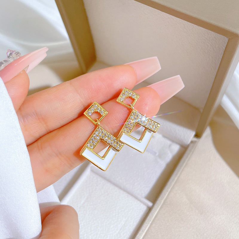 Luxury Geometric Titanium Steel Necklace and Earrings Set for Women